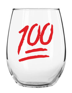 100 Beermoji Stemless Glass